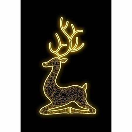 QUEENS OF CHRISTMAS Resting Deer Neon Flex Ground Mount, Warm White WL-MTNF-DEERF-03-WW